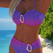Leonora | Costume Intero Leopardato con Collo all'Americana