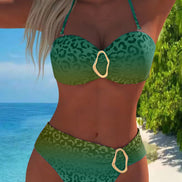 Leonora | Costume Intero Leopardato con Collo all'Americana
