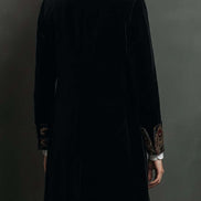 Erminia | Blazer Slim Fit Nero con Stampa Barocca
