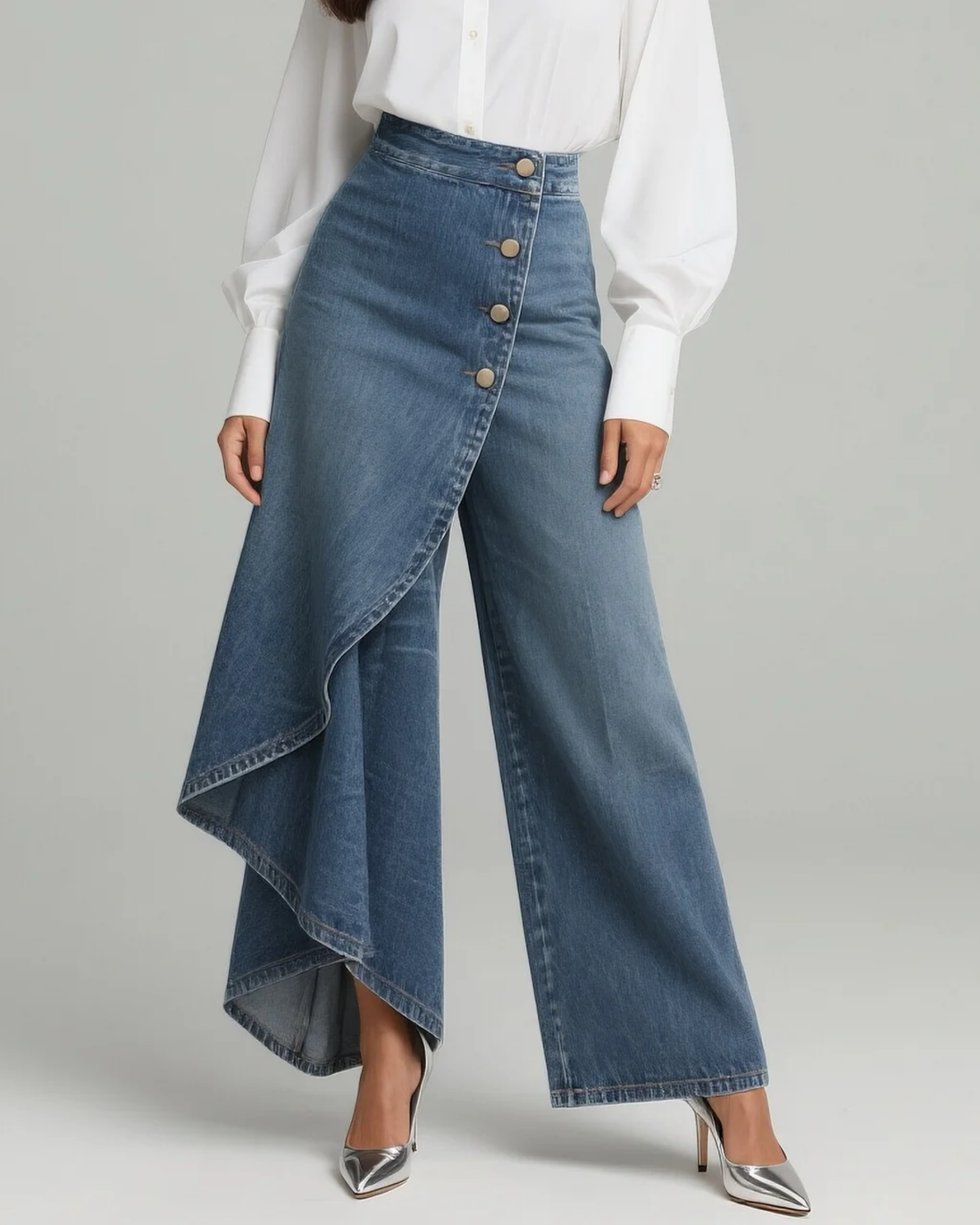 Aubrey™ | Pantaloni in denim con nodo