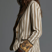 Cassandra | Blazer a Righe Bohémien Kaki