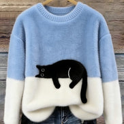 Micaela | Maglione Oversize con Stampa Gatto