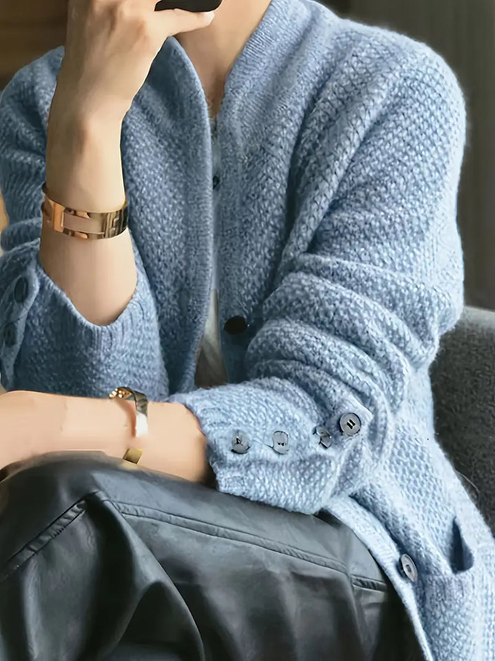 WarmWave | Kardigan z mieszanki kaszmiru z guzikami