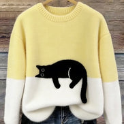 Micaela | Maglione Oversize con Stampa Gatto