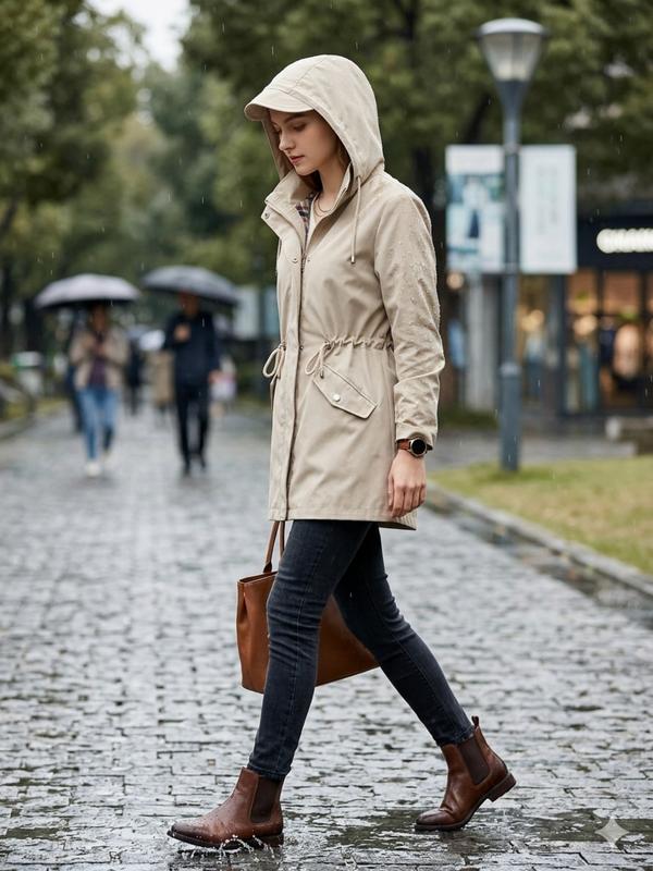 Elena | Giacca Impermeabile Leggera con Cappuccio