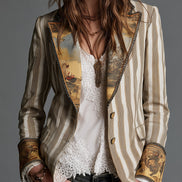 Cassandra | Blazer a Righe Bohémien Kaki