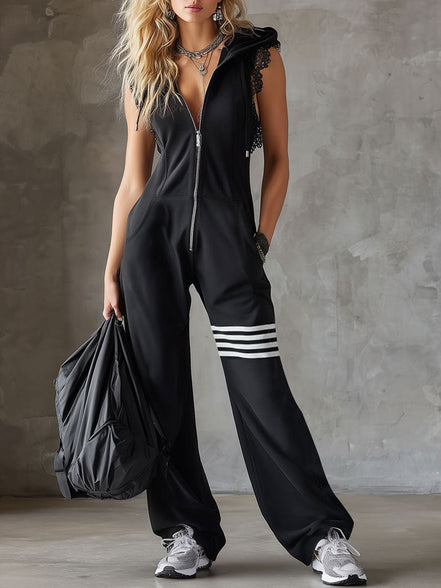 Zara Flow | Tuta sportiva retrò con cappuccio e righe