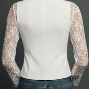 Adelmina | Blazer Nero con Maniche Semi-Trasparenti