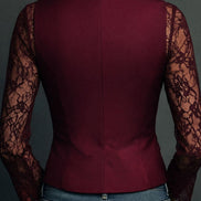Adelmina | Blazer Nero con Maniche Semi-Trasparenti