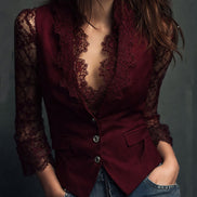 Adelmina | Blazer Nero con Maniche Semi-Trasparenti