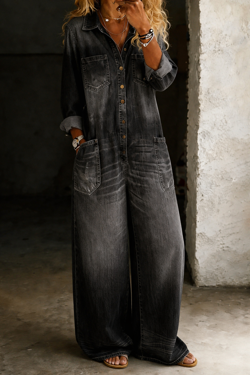 Lena | Salopette Denim Casual Comoda