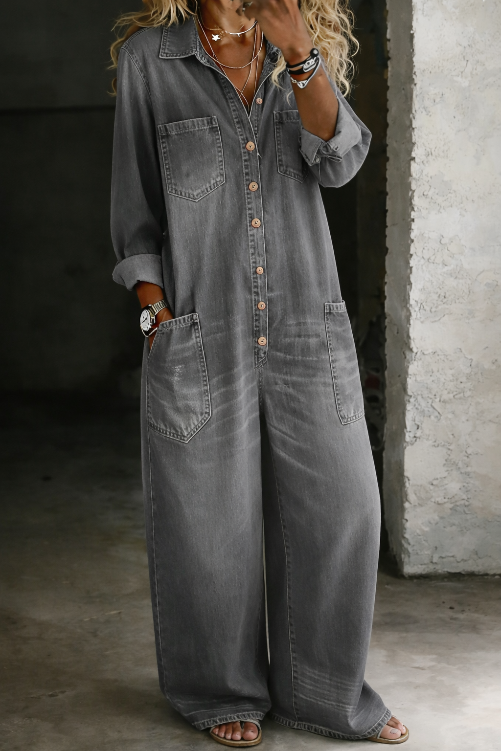 Lena | Salopette Denim Casual Comoda