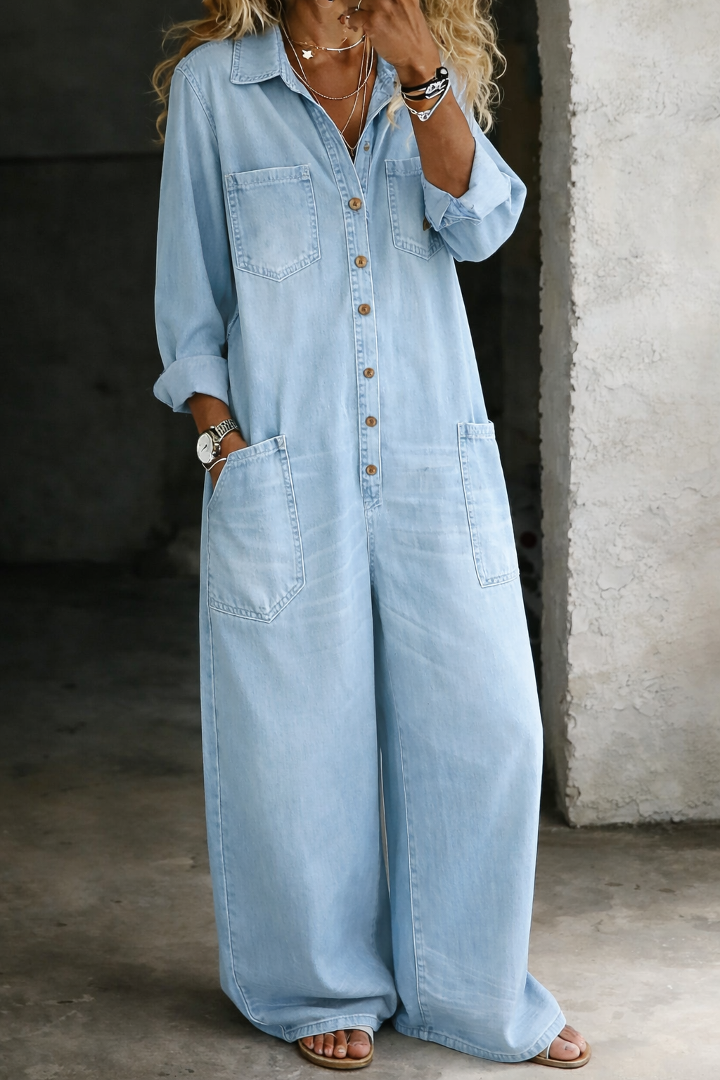 Lena | Salopette Denim Casual Comoda