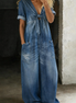 Maya | Tuta Corta Denim con Scollo a V