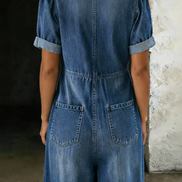 Maya | Tuta Corta Denim con Scollo a V