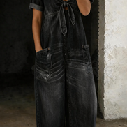 Maya | Tuta Corta Denim con Scollo a V