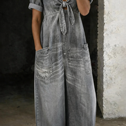 Maya | Tuta Corta Denim con Scollo a V