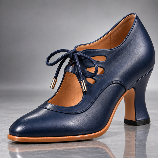 Rosalia | Scarpe con Tacco e Lacci, Tomaia in Pelle