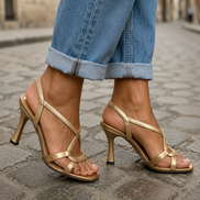 Cassie | Sandali con Tacco Golden Summer Charm