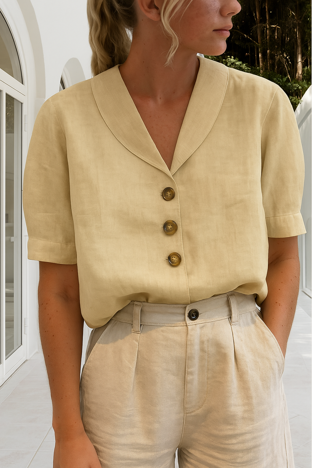 Classic Femme | Elegante camicetta in lino casual