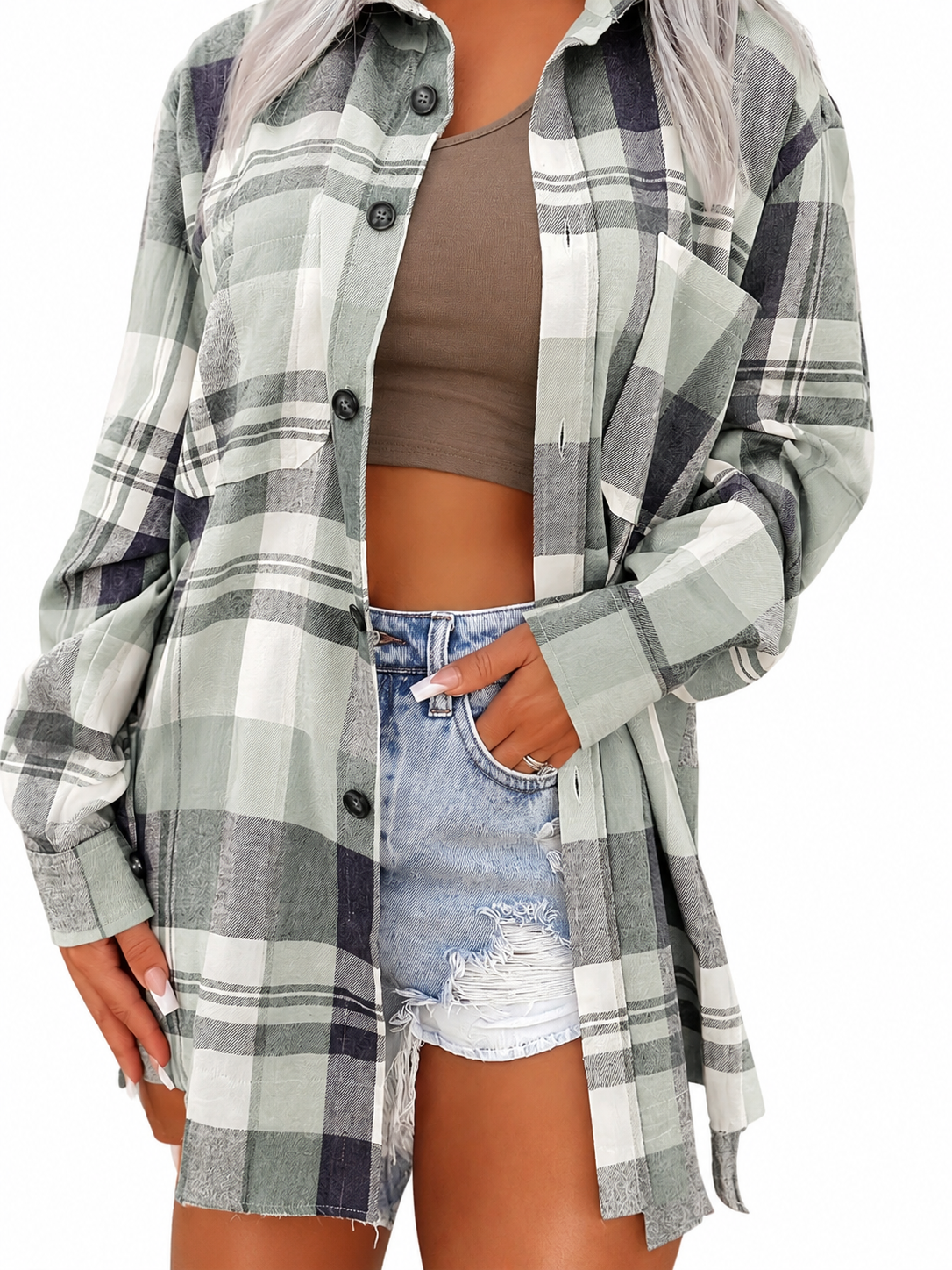 Chiara | Camicia Vichy a Maniche Lunghe