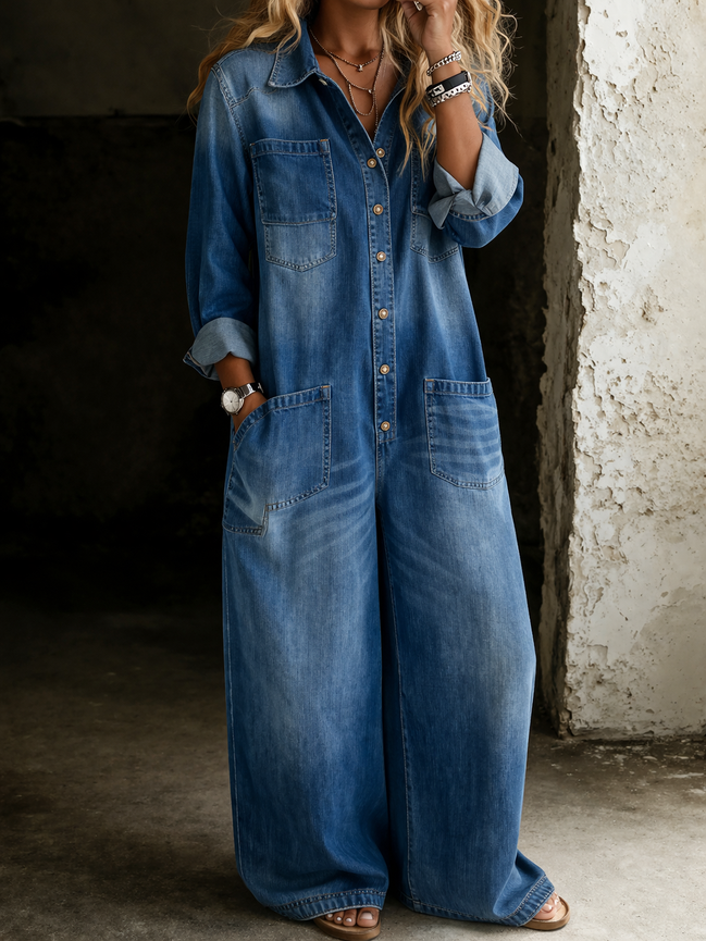 Lena | Salopette Denim Casual Comoda