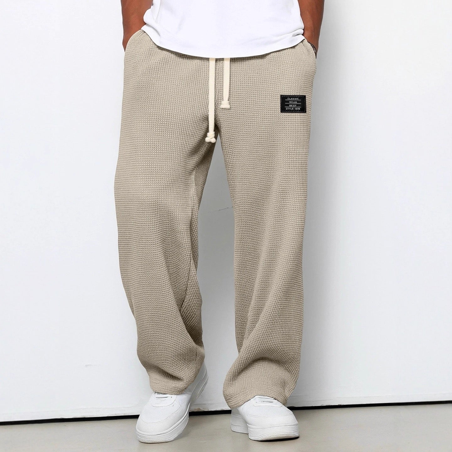 Leroy| Pantaloni Larghi con Trama a Nido d’Ape