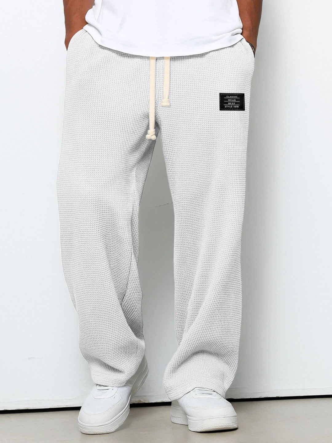 Leroy| Pantaloni Larghi con Trama a Nido d’Ape