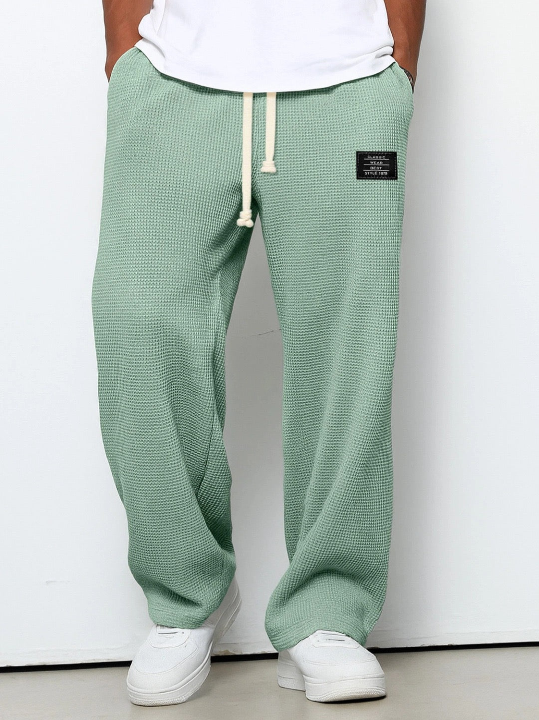 Leroy| Pantaloni Larghi con Trama a Nido d’Ape