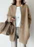 La brillantezza del cashmere | Elegante cardigan in pelle scamosciata