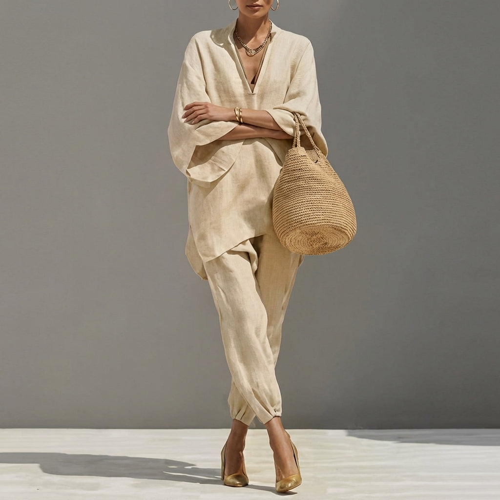 Diana | Completo casual a due pezzi con collo a V