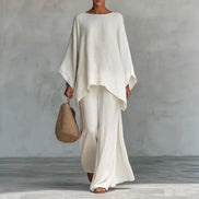 Perla | Completo due pezzi con maniche lunghe e pantaloni larghi
