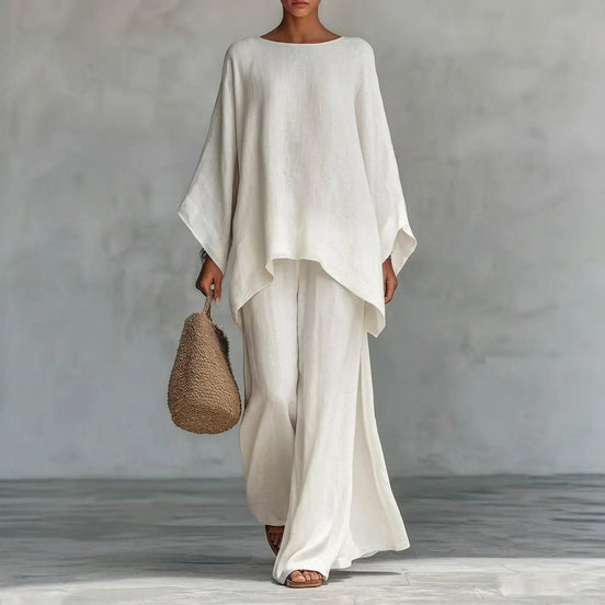 Perla | Completo due pezzi con maniche lunghe e pantaloni larghi