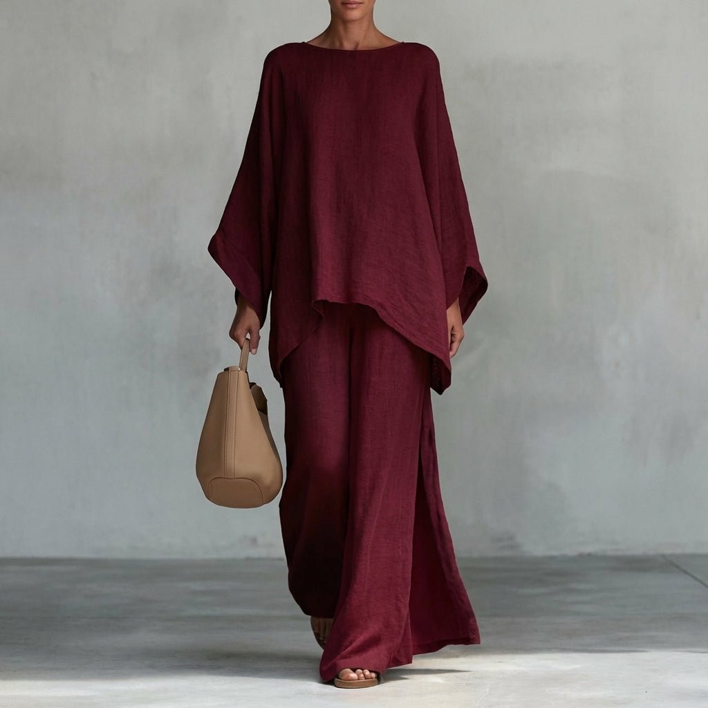 Perla | Completo due pezzi con maniche lunghe e pantaloni larghi