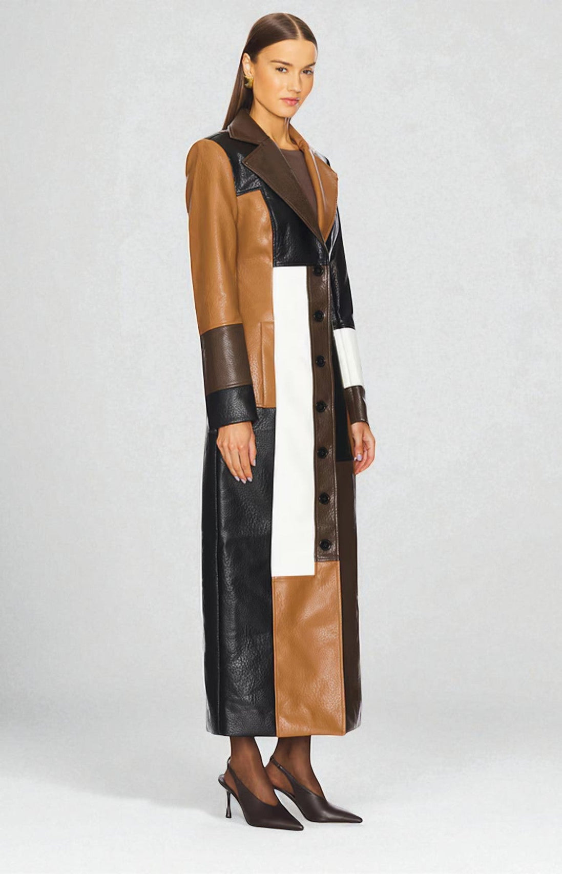Giuditta | Cappotto Patchwork Effetto Pelle