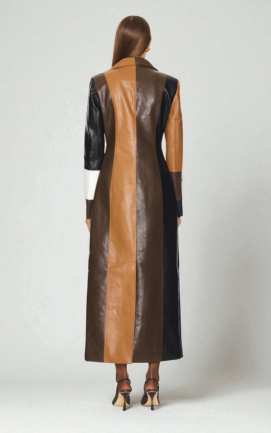 Giuditta | Cappotto Patchwork Effetto Pelle