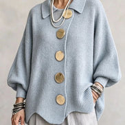 Solidea | Cardigan Oversize con Grandi Bottoni Dorati
