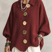 Solidea | Cardigan Oversize con Grandi Bottoni Dorati