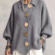 Solidea | Cardigan Oversize con Grandi Bottoni Dorati