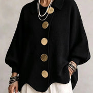 Solidea | Cardigan Oversize con Grandi Bottoni Dorati