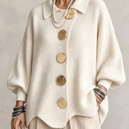 Solidea | Cardigan Oversize con Grandi Bottoni Dorati