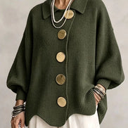 Solidea | Cardigan Oversize con Grandi Bottoni Dorati