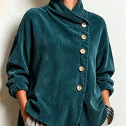 Caterina | Maglione in Velluto a Coste con Collo Alto