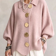 Solidea | Cardigan Oversize con Grandi Bottoni Dorati