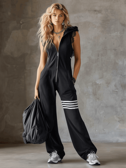 Zara Flow | Tuta sportiva retrò con cappuccio e righe