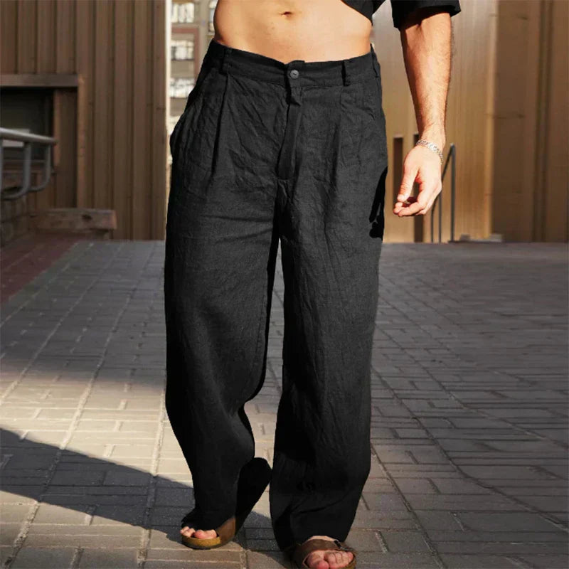 Lino Core – Pantaloni in lino a gamba larga