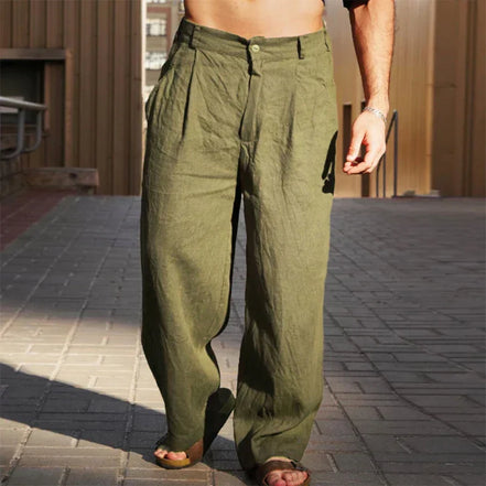 Lino Core – Pantaloni in lino a gamba larga