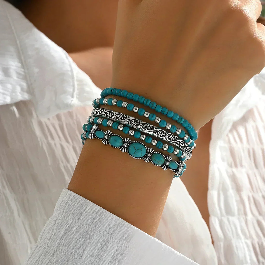 Tamara | Set di Bracciali Turchese Bohémien