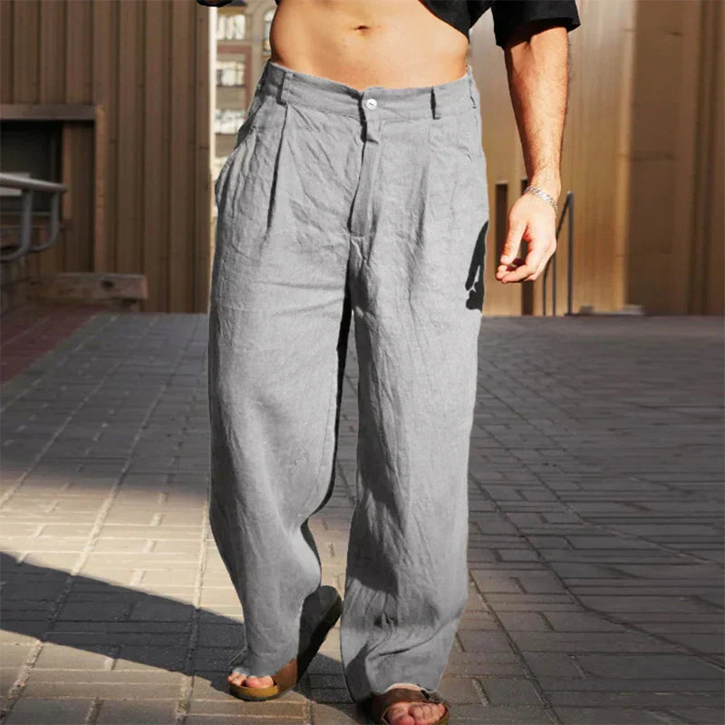 Lino Core – Pantaloni in lino a gamba larga