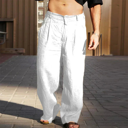Lino Core – Pantaloni in lino a gamba larga